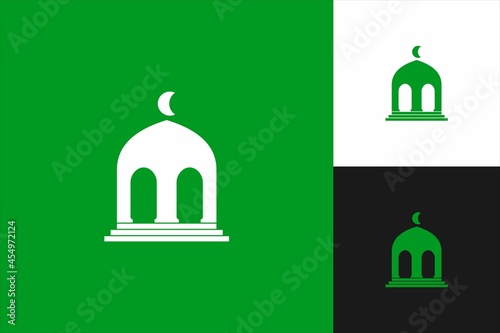 M unique logo.Mosque concept design.Vector stock