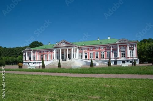 Moscow, Russia - June 17, 2021: Count Sheremetev Palace at the Kuskovo Estate on a summer day photo