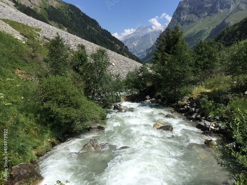 waterfall in the mountains