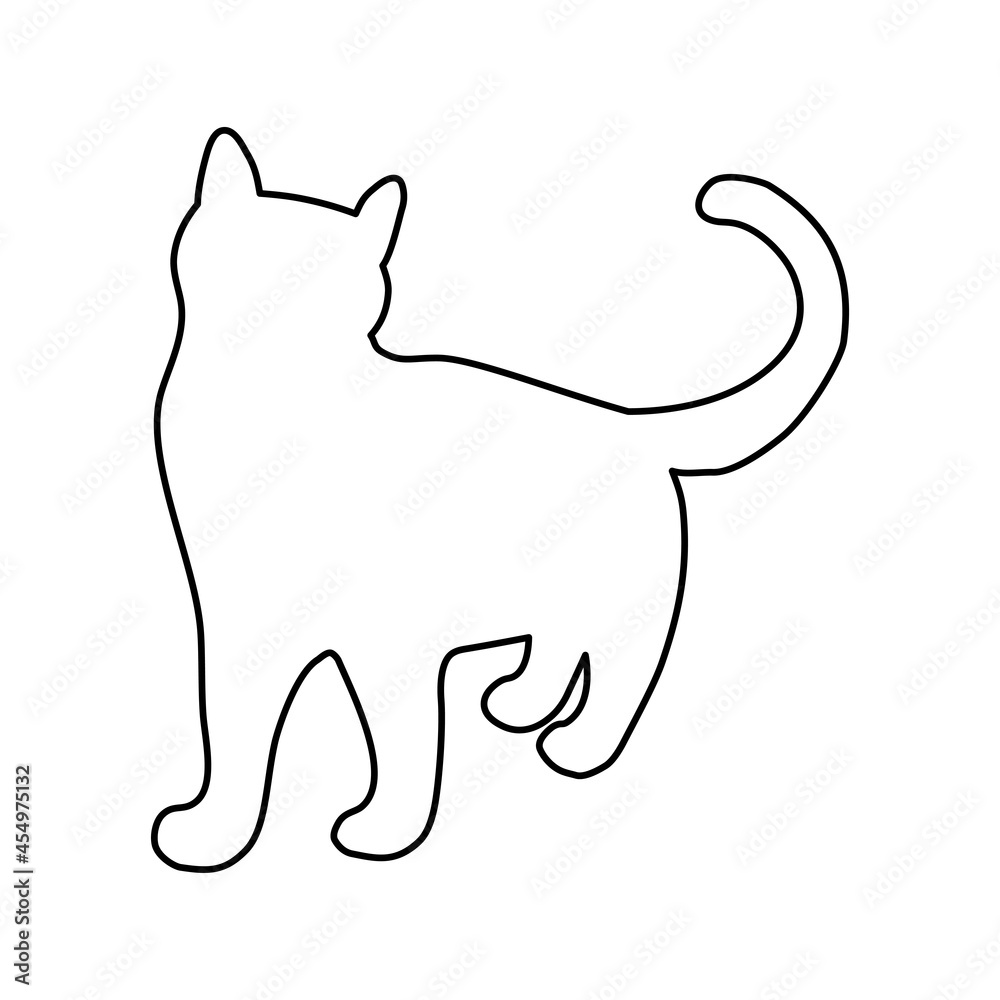 Black silhouette cat, great design for any purposes Black silhouette cat, great design for any purposes