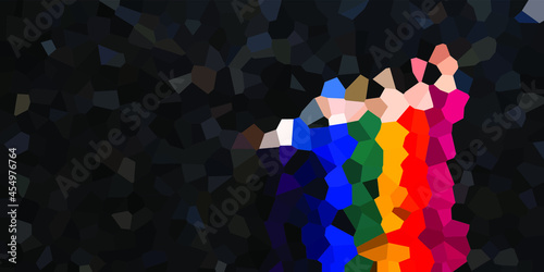 Black vector low poly cover. Abstract polygonal layout. Shining polygonal illustration, which consist of polygons. Colored illustration in blurry style with gradient. Brand new design for your busines