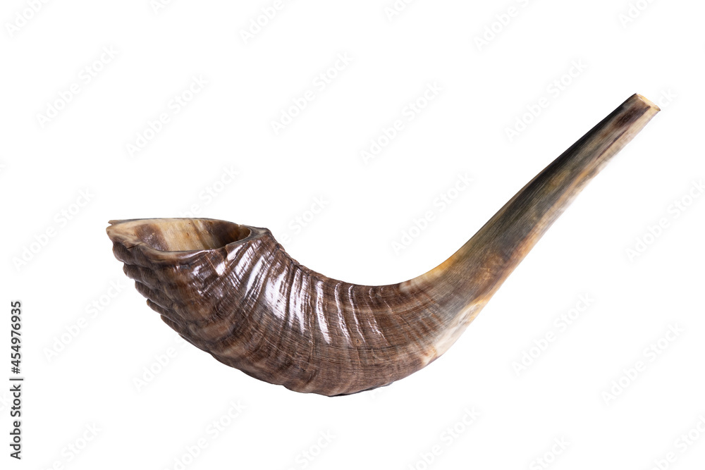 Shofar (horn) on white background. Rosh Hashanah.Yom Kippur Traditional symbol of the Jewish holiday. Shofar (horn) on white background. Rosh Hashanah.Yom Kippur Traditional symbol of the Jewish holiday.