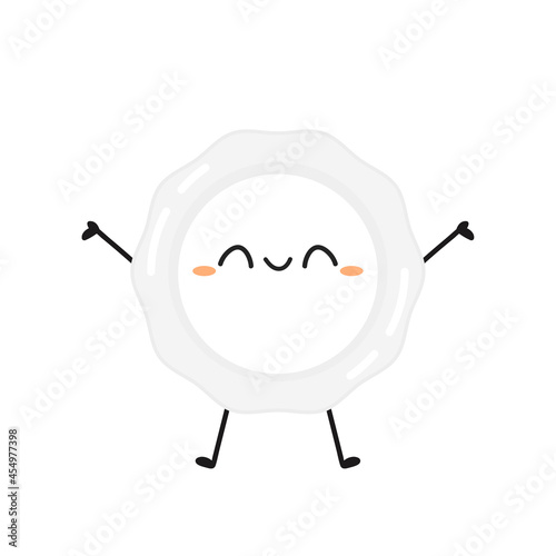 White blood cell character design.  White blood cell on white background.