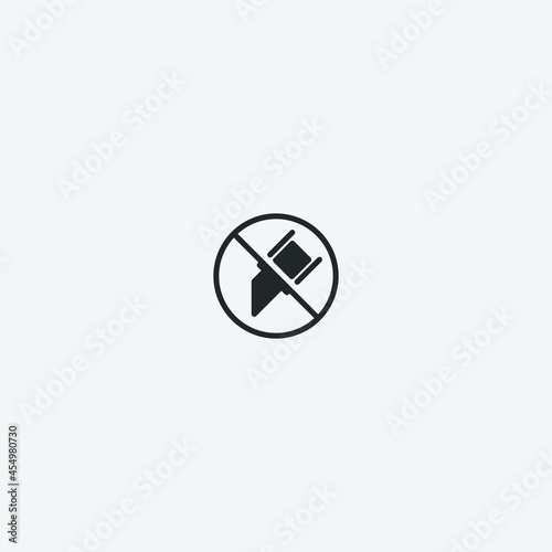 No cut vector icon illustration sign © Pethias
