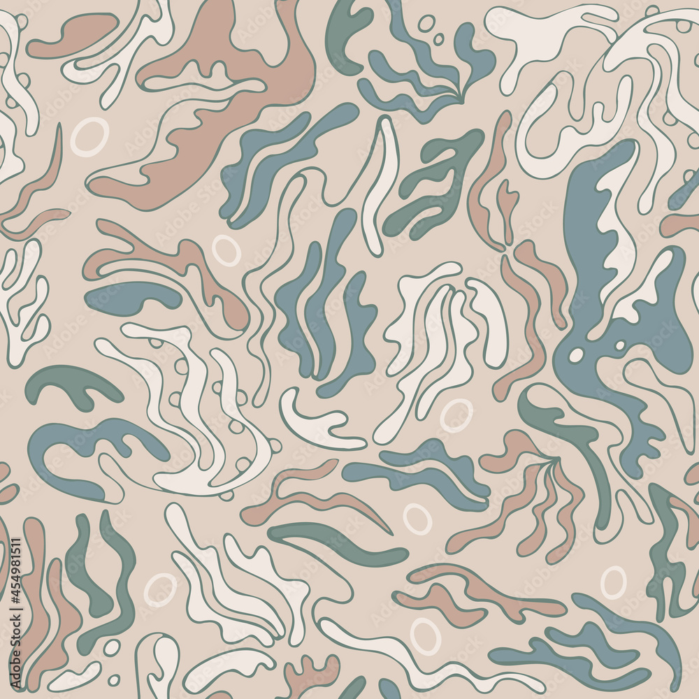 Pattern in pastel shades with abstract flowing shapes Pattern in pastel shades with abstract flowing shapes