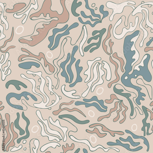 Pattern in pastel shades with abstract flowing shapes
