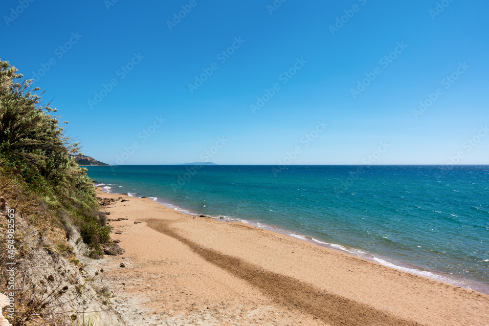 Amazing scenery to the sea to the south-west of Corfu island, Greece, near Agios Georgios