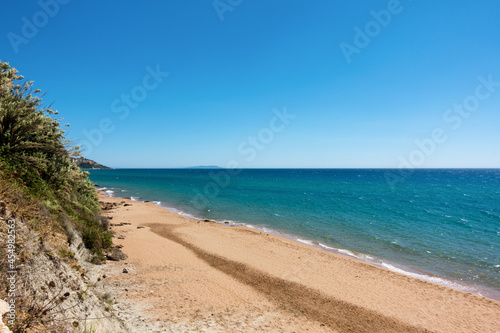 Amazing scenery to the sea to the south-west of Corfu island  Greece  near Agios Georgios
