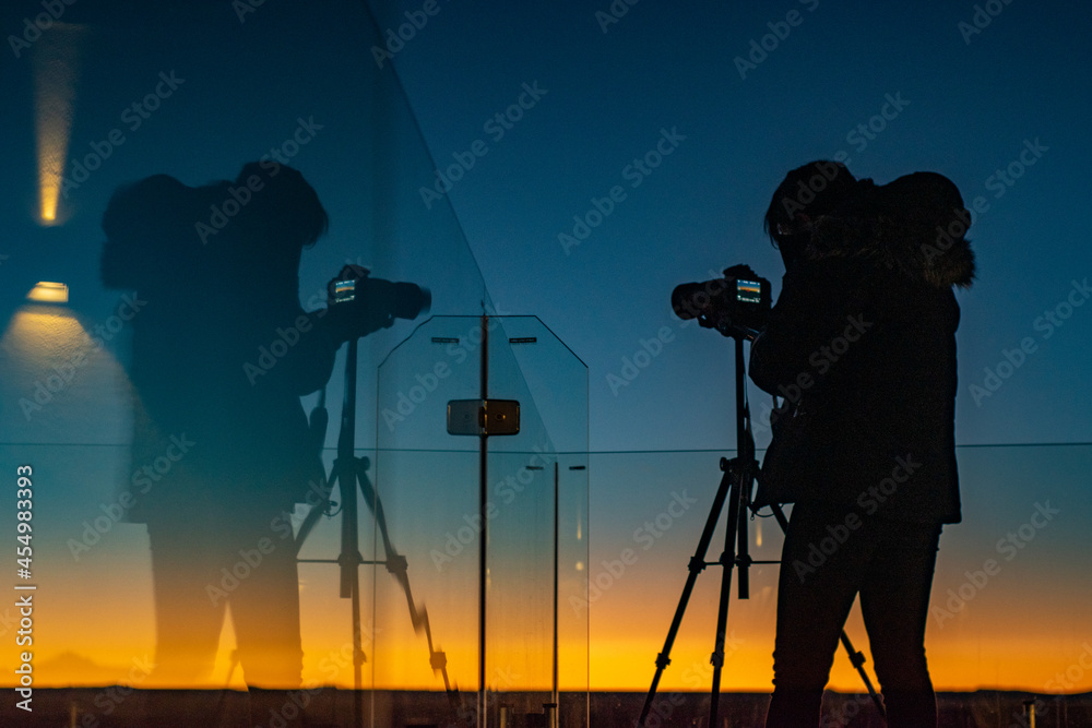 photographer at the sunset