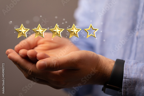 excellent service and best customer experience or good client , business man showing thumb up