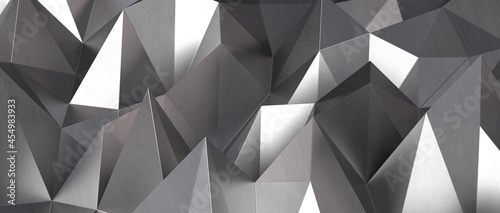 Foto white grey abstract background of triangles low poly