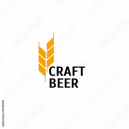 Beer logo. Logo for a beer shop, restaurant, bar. A malt on a white background with the word "craft beer".