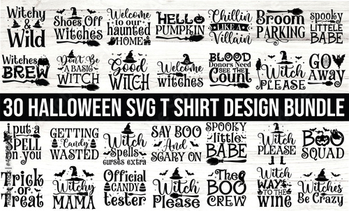 Halloween svg print ready t shirt design bundle  