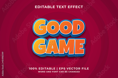Editable text effect - Good Game style template premium vector