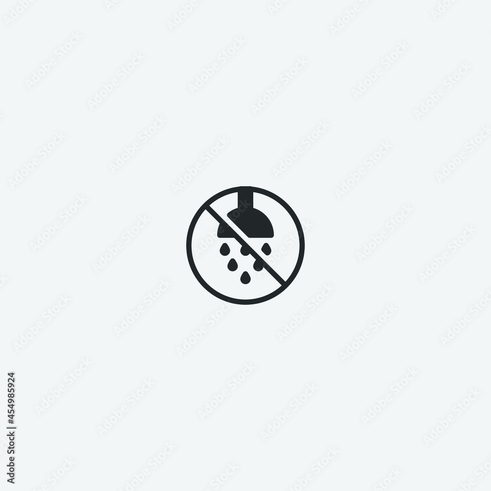 No shower vector icon illustration sign No shower vector icon illustration sign