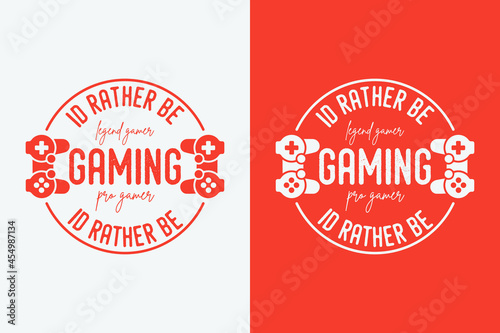 i'd rather be gaming t-shirt design, Gaming t-shirt design, Vintage gaming t-shirt design, Typography gaming t-shirt design, Retro gaming t-shirt design