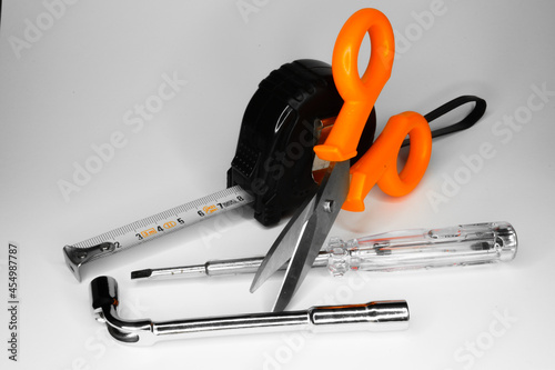 close up of work tools