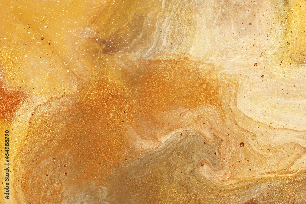 abstract golden textured background, liquid paint with texture