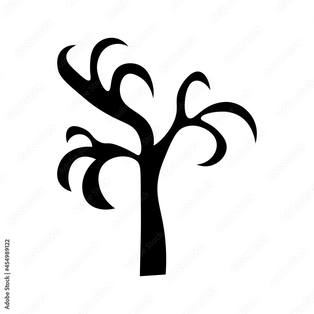 Obraz premium Abstract black silhouette halloween tree
