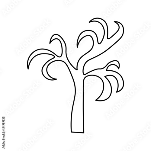 Abstract black silhouette halloween tree