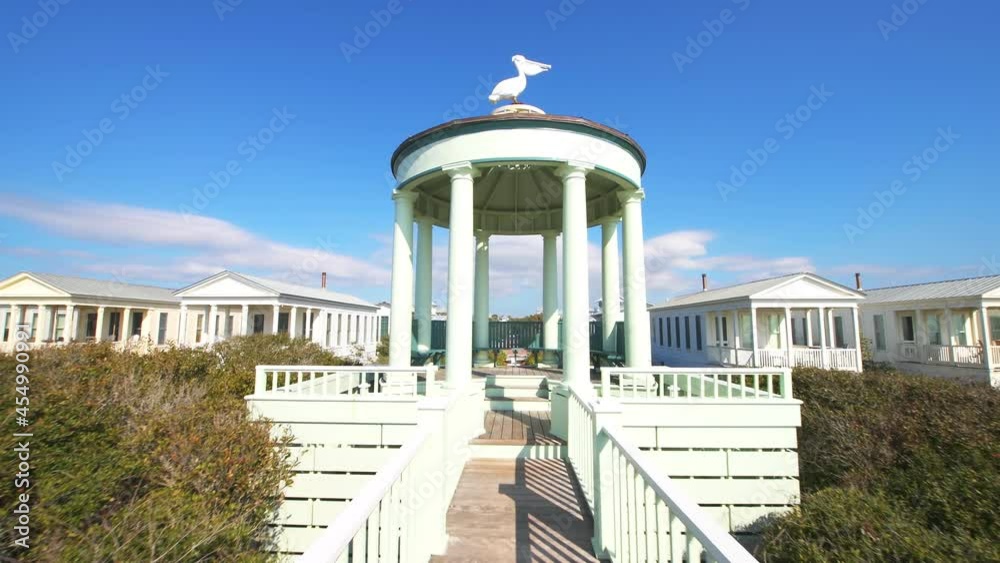 Point View Florida Point of view pov walking at pavilion with wooden steps boardwalk by ...