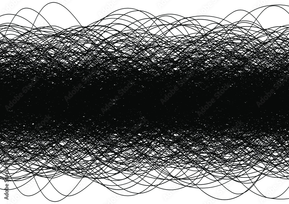 Black chaotic lines background. Hand drawn lines. Tangled chaotic pattern. Vector illustration.
Black chaotic lines background. Hand drawn lines. Tangled chaotic pattern. Vector illustration.