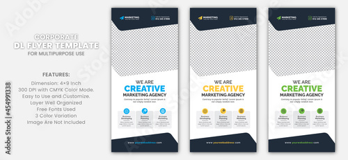 Corporate Professional Business DL Flyer Rack Card Template Design Layout for Office Event Company Multipurpose Use