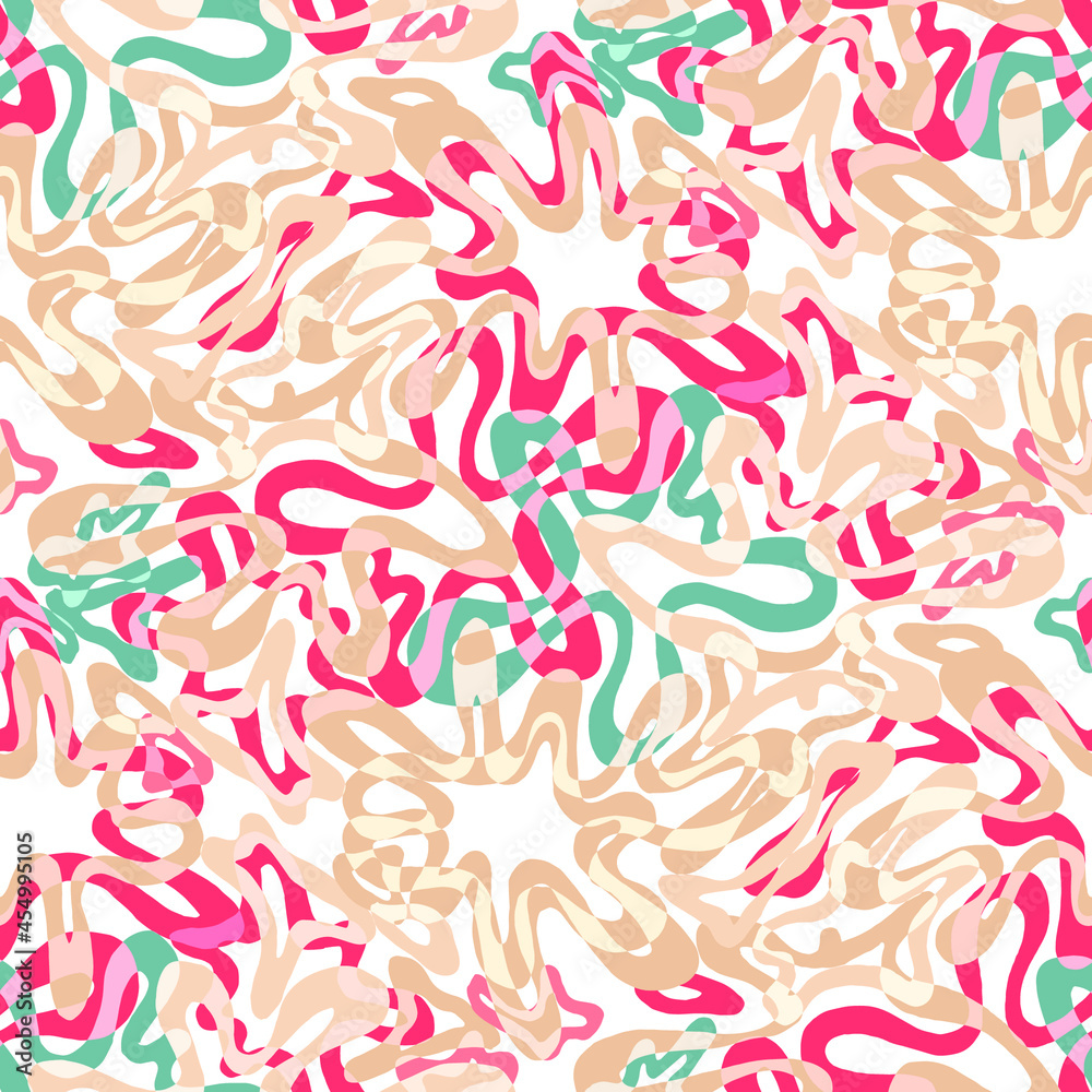 Seamless vector pattern with abstract modern doodles. Bright summer print. Trendy colorful background. Vintage geometric doodles. Seamless vector pattern with abstract modern doodles. Bright summer print. Trendy colorful background. Vintage geometric doodles.
