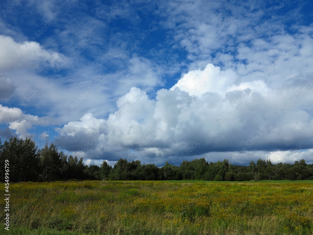 clouds over the field clouds over the field