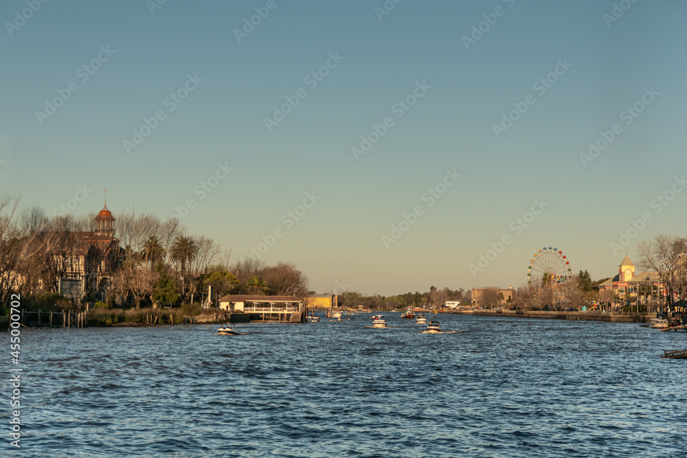 Fototapeta premium sunset over the river