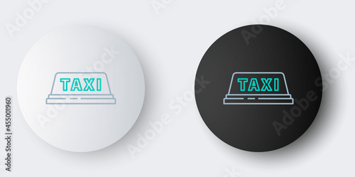 Line Taxi car roof icon isolated on grey background. Colorful outline concept. Vector