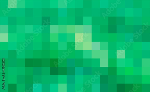 Abstract pixel green background. Geometric texture from green squares. Vector illustration
