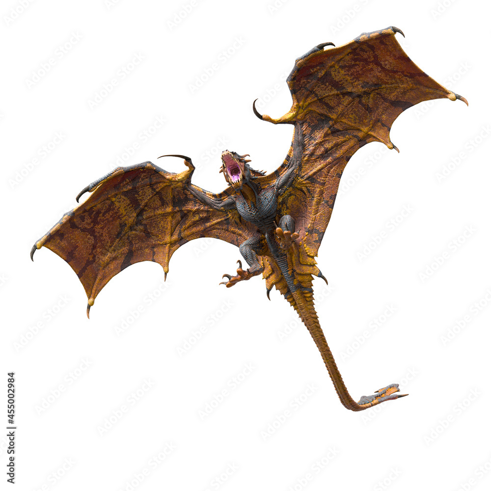 Naklejka premium master dragon attacking bottom view