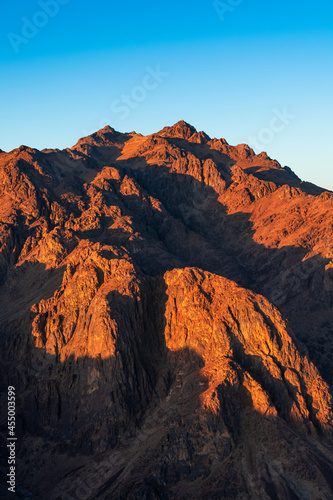 Sunrise over Mount Sinai  view from Mount Moses