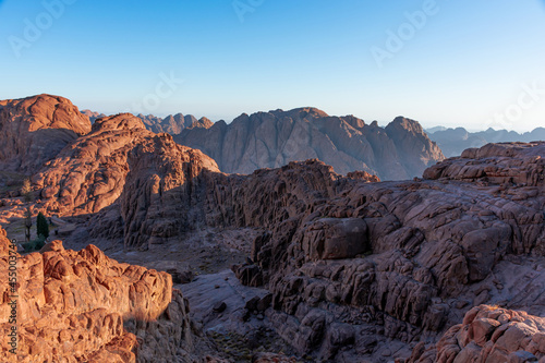 Sunrise over Mount Sinai  view from Mount Moses