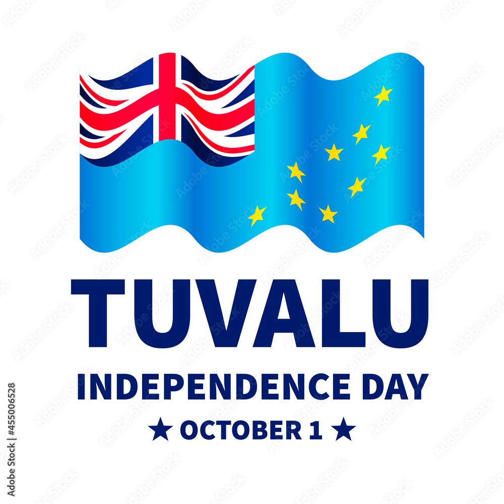 Tuvalu Independence Day for typography poster. National holiday celebrate on October 1. Easy to edit vector template for greeting card, banner, flyer