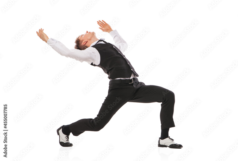 modern style dancer dancing isolated on white modern style dancer dancing isolated on white