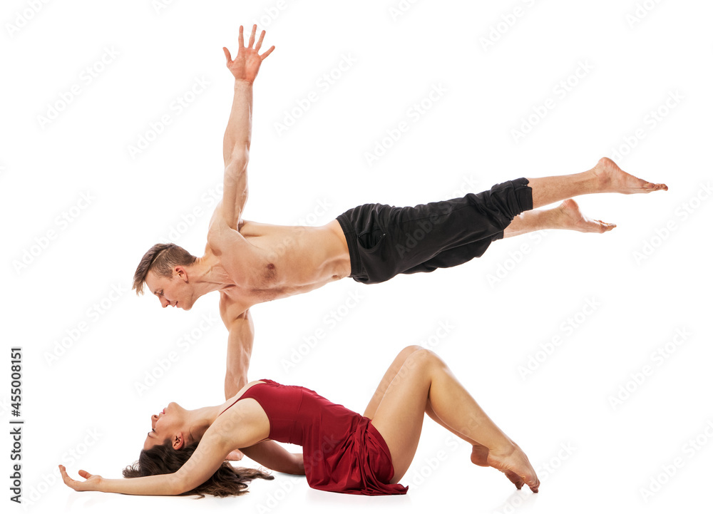 Couple of ballet dancers posing isolated Couple of ballet dancers posing isolated