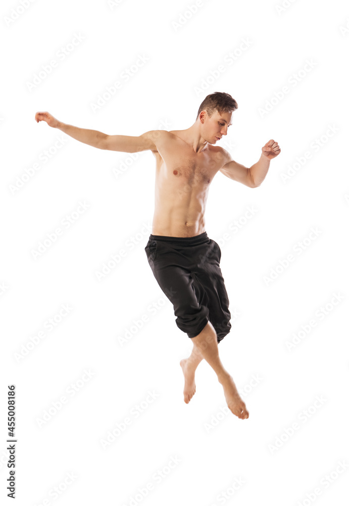 modern ballet dancer posing over white background modern ballet dancer posing over white background