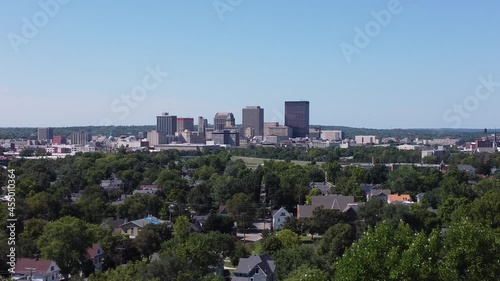Drone flying towards city in Ohio