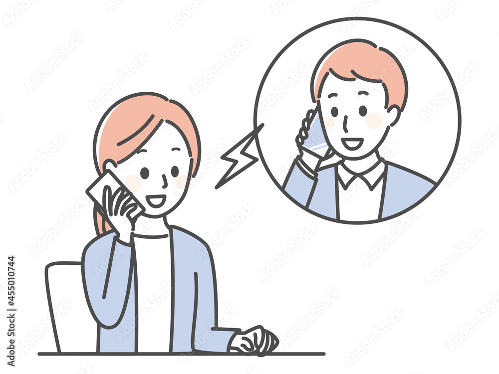 illustration of two people talking over the phone illustration of two people talking over the phone