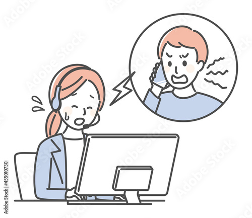 illustration of customer service in a call center