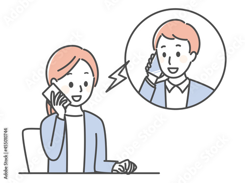 illustration of two people talking over the phone