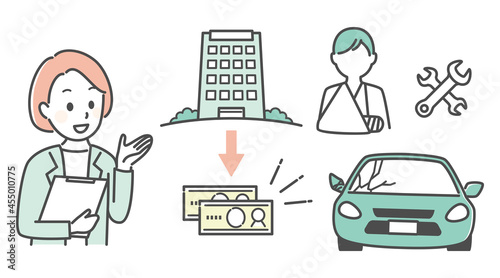illustration of car accidents and insurance
