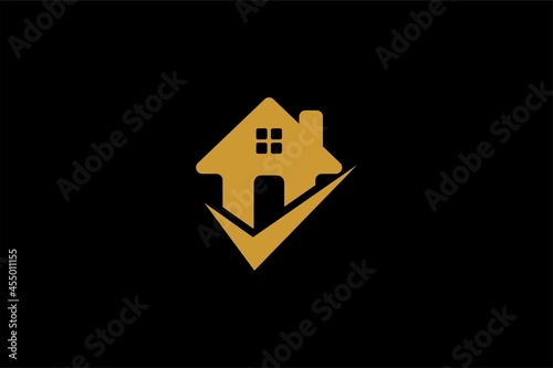 Home solution logo design, Real estate illustration - Vector