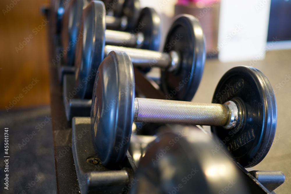 Naklejka premium dumbbells, fitness equipment and accessories, sport, healthy 