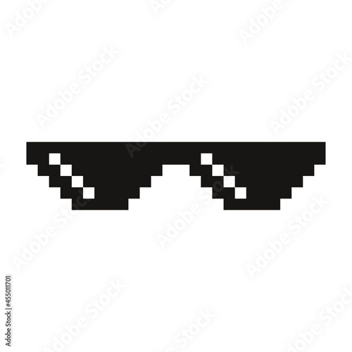 Thug life glasses, pixel glasses vector isolated on white background