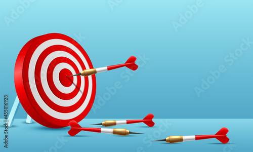 Target hit in the center by arrows