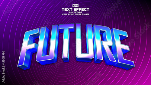 Modern futuristic editable text effect. Synthwave typography concept
