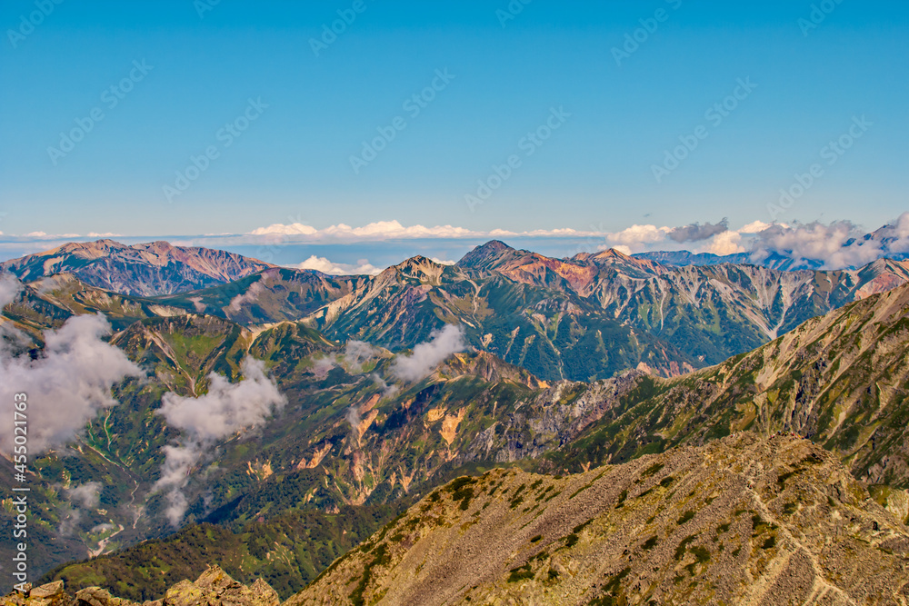 長野県　奥穂高岳から望む絶景